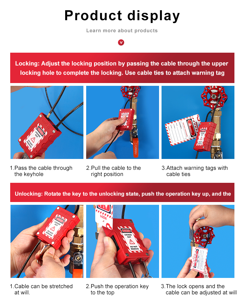 Adjustable cable padlock